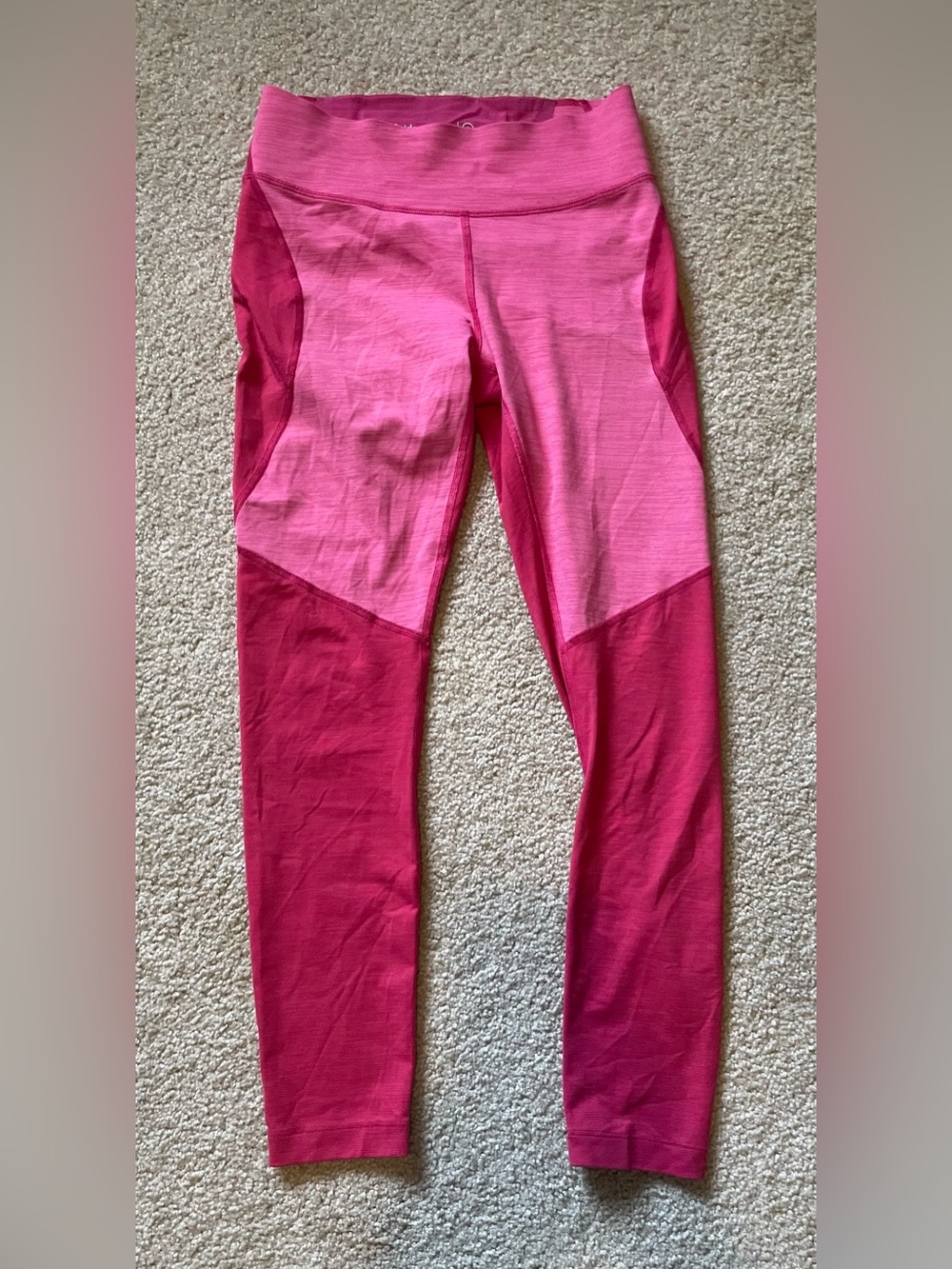 Outdoor Voices Pink Colorblock 7/8 Leggings EUC, Size Small